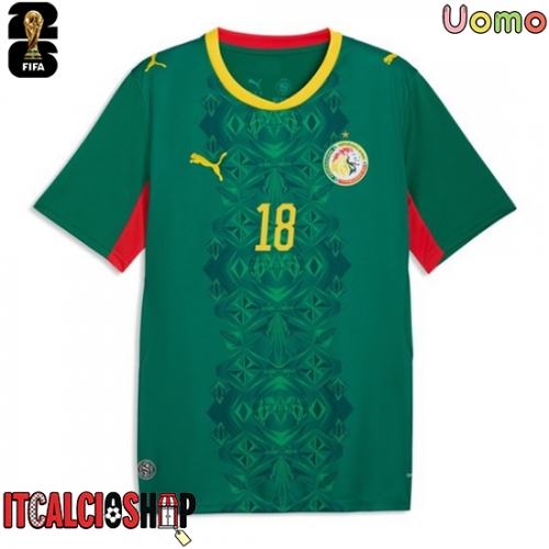 Senegal Ismaila Sarr #18 Seconda Maglia Mondiali 2026 Manica Corta
